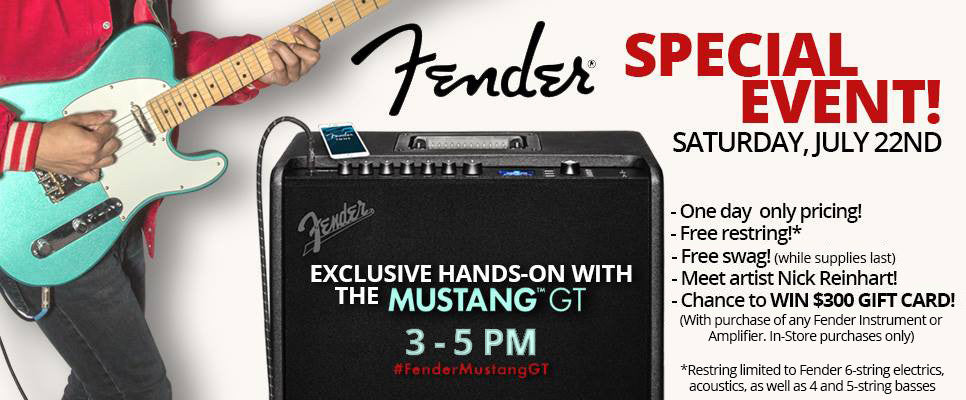 Fender Special Event! Saturday, July 22nd