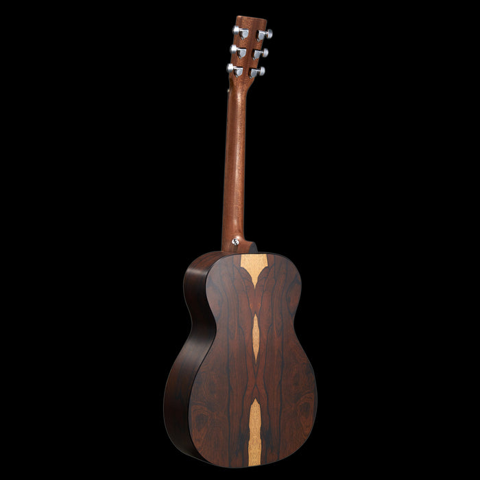 Martin 0-X2E Cocobolo Acoustic-Electric Guitar Back Angle