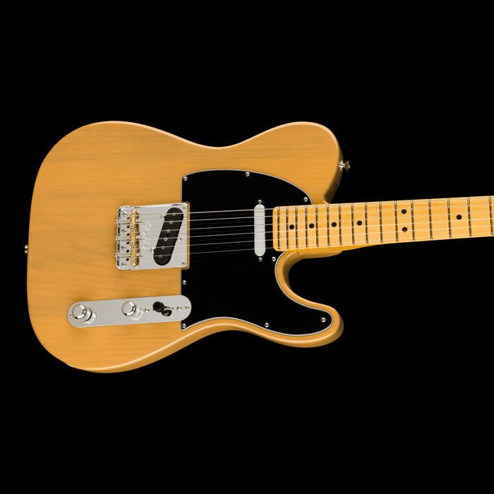 Fender American Professional II Telecaster Maple Fingerboard Butterscotch Blonde Electric Guitar Contour Body Right