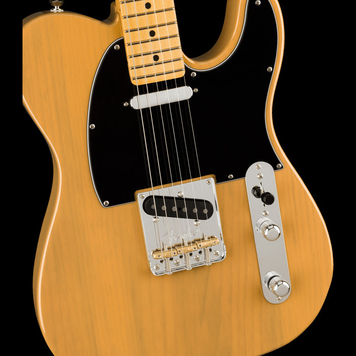 Fender American Professional II Telecaster Maple Fingerboard Butterscotch Blonde Electric Guitar Front Body Detail