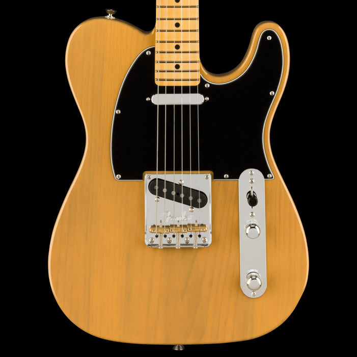 Fender American Professional II Telecaster Maple Fingerboard Butterscotch Blonde Electric Guitar Front Crop