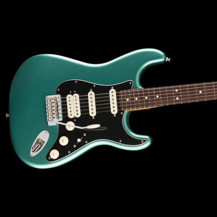Fender American Professional Classic Stratocaster HSS Rosewood Fingerboard Faded Sherwood Green Metallic Closeup Body Right