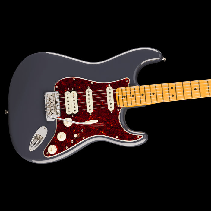 Fender American Professional Classic Stratocaster HSS Maple Fingerboard Faded Black Closeup Body Right