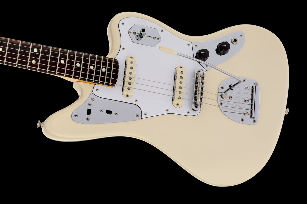 Fender Artist Series Johnny Marr Jaguar Olympic White Rosewood Fingerboard With Case SideLeft
