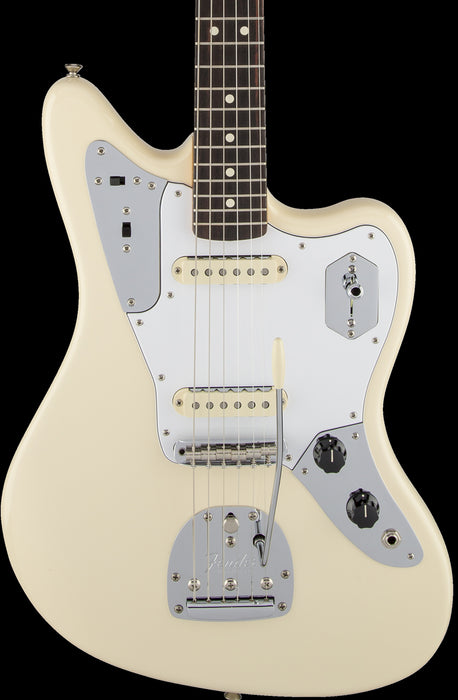 Fender Artist Series Johnny Marr Jaguar Olympic White Rosewood Fingerboard With Case CROP CENTER