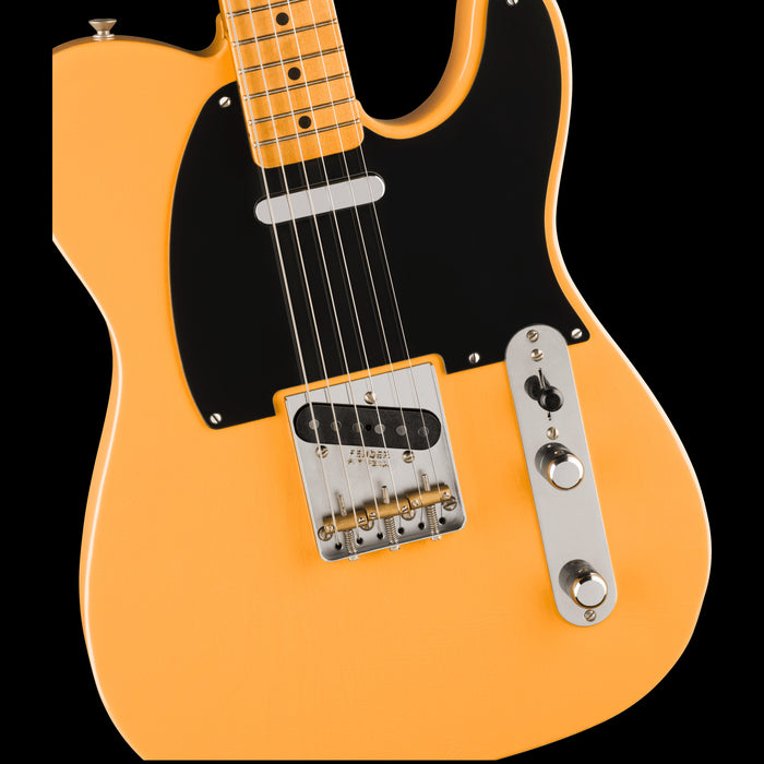 Fender 75th Anniversary Vintera Road Worn 1951 Telecaster Butterscotch Blonde Front Body Detail 