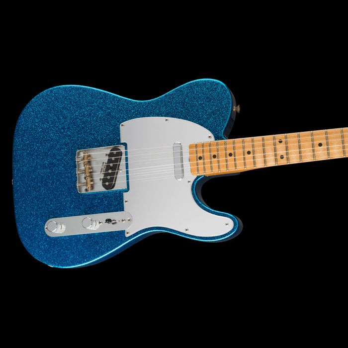 Fender Artist Series J Mascis Tele Maple Board Bottle Rocket Blue Flake Closeup Body Right
