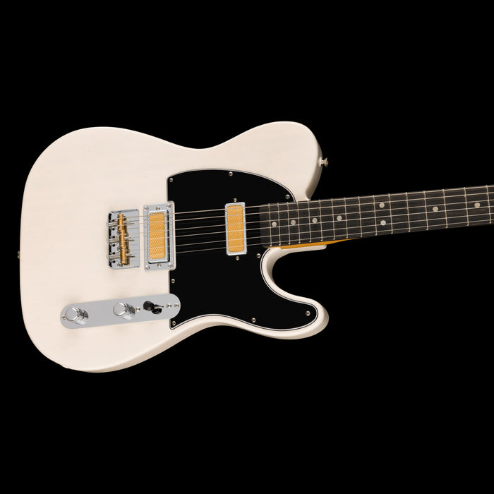 Fender Gold Foil Telecaster Ebony Fingerboard White Blonde Closeup Body Right