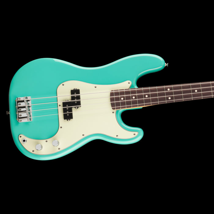 Fender 75th Anniversary Player II Precision Bass Seafoam Green Closeup Body Right