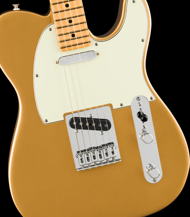 Fender 75th Anniversary Player II Telecaster Aztec Gold Front Body Detail