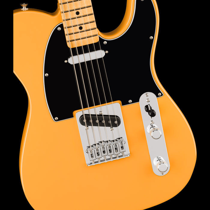 Fender 75th Anniversary Player II Baritone Telecaster Butterscotch Blonde Front Body Detail 