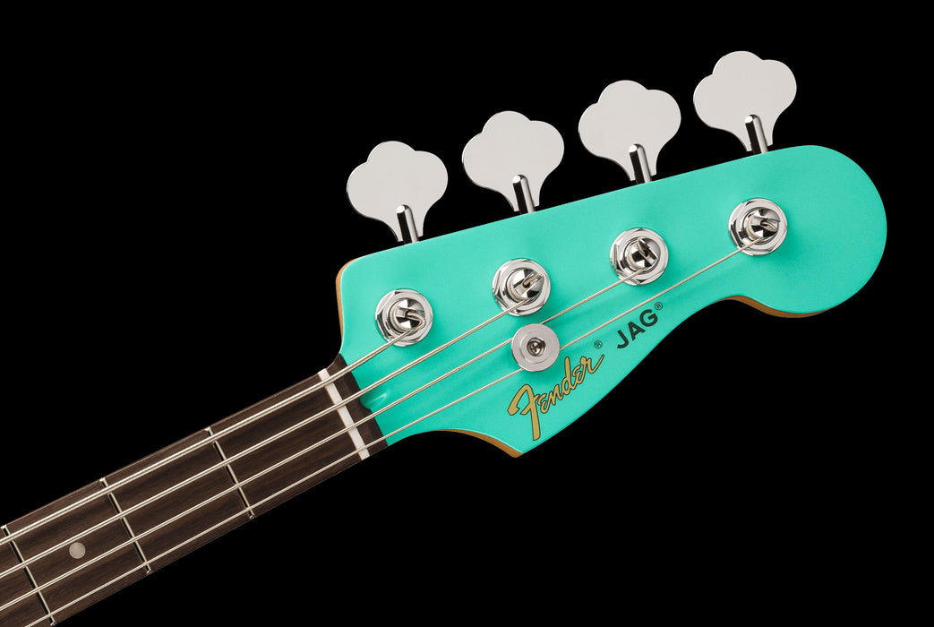Fender Limited Edition Mark Hoppus Jaguar Bass Sea Foam Green Headstock