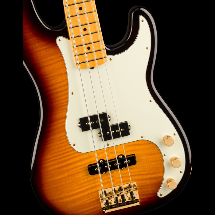 Fender 75th Anniversary American Professional PJ Bass 2-Color Sunburst Front Body Detail 
