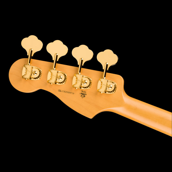 Fender 75th Anniversary American Professional PJ Bass 2-Color Sunburst Headstock Back 