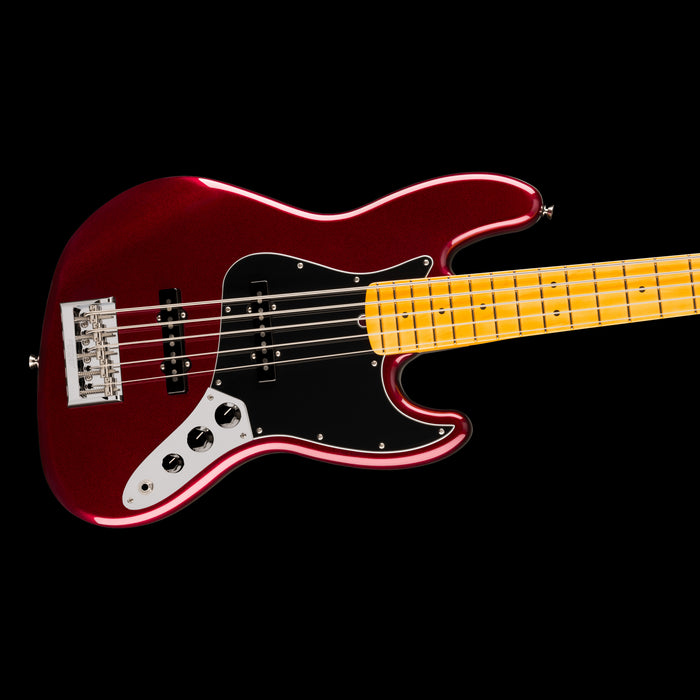 Fender American Professional Jazz Bass V Maple Oxblood Closeup Body Right 