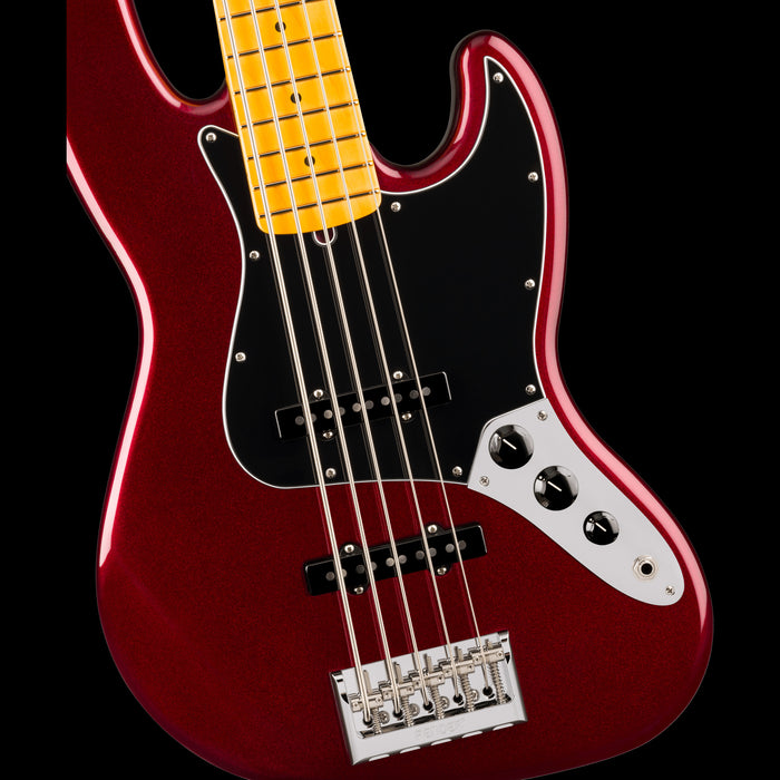 Fender American Professional Jazz Bass V Maple Oxblood Front Body Detail 