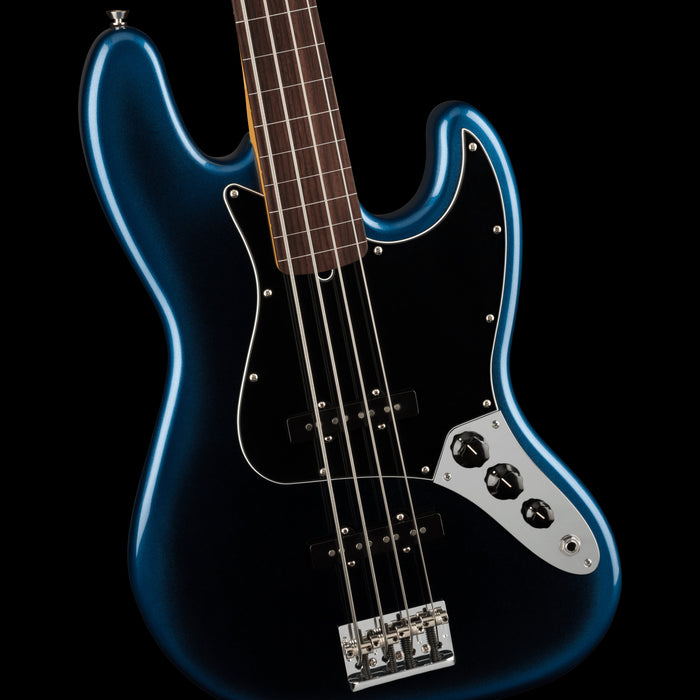 Fender American Professional II Jazz Bass Fretless Rosewood Fingerboard Dark Night Front Body Detail 