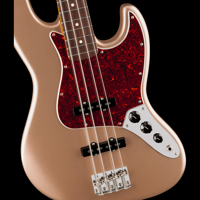 Fender American Professional Classic Jazz Bass Faded Firemist Gold Front Body Detail 