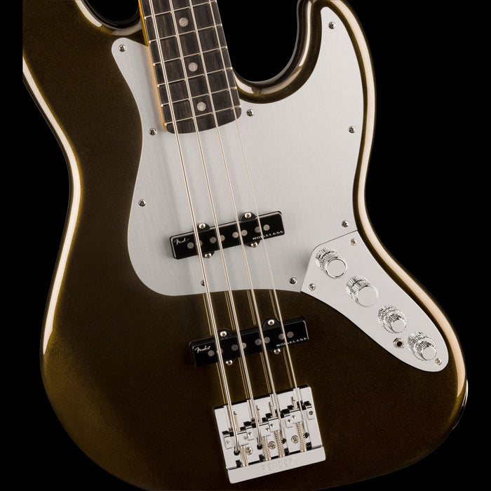 Fender American Ultra II Jazz Bass Ebony Fingerboard Texas Tea Front Body