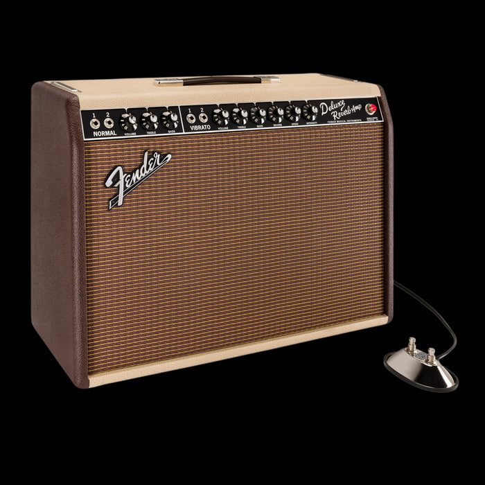 Fender Limited Edition '65 Deluxe Reverb Two-Tone Vanilla Cocoa with Celestion G12-65 Guitar Amp Combo With Footswitch