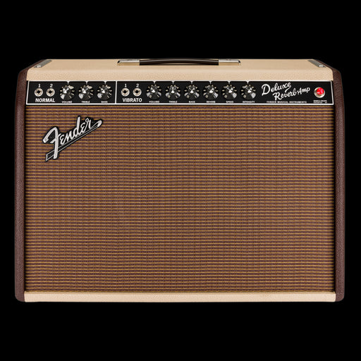 Fender Limited Edition '65 Deluxe Reverb Two-Tone Vanilla Cocoa with Celestion G12-65 Guitar Amp Combo Front 