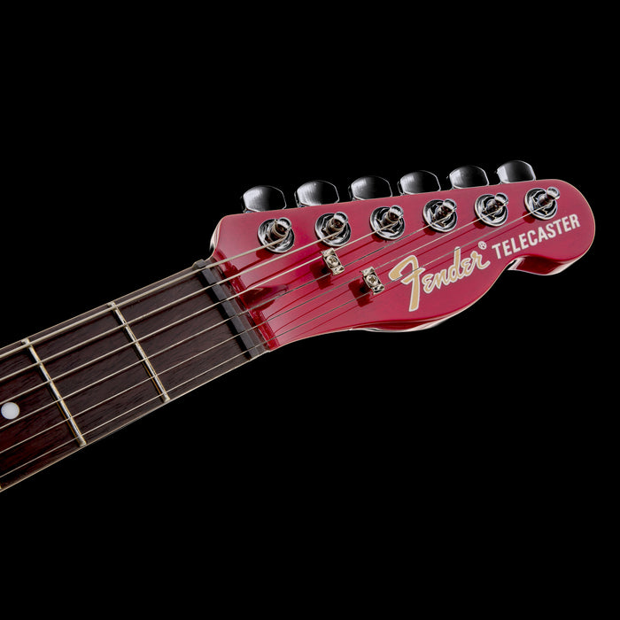 Fender Artist Series Jim Adkins JA-90 Telecaster Thinline Crimson Red Transparent Electric Guitar Headstock