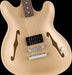 Fender Tom DeLonge Starcaster Chrome Hardware Satin Shoreline Gold Front Crop Tilt Left