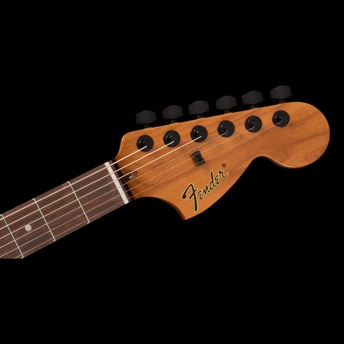 Fender Tom DeLonge Starcaster Satin Shell Pink Headstock