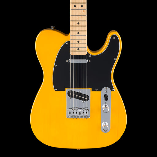 Fender Standard Telecaster Maple Fingerboard Black Pickguard Butterscotch Blonde Electric Guitar Front Crop