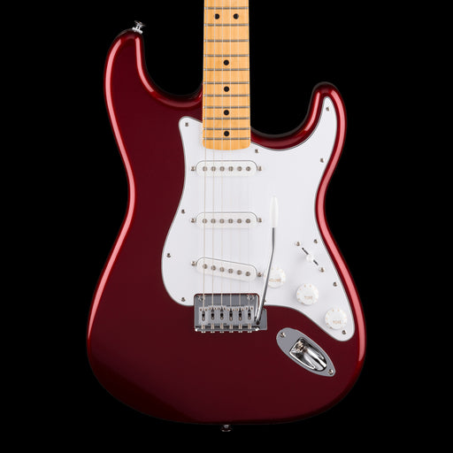 Fender Standard Stratocaster Maple Fingerboard White Pickguard Candy Cola Electric Guitar Front Crop