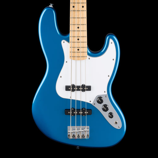 Fender Standard Jazz Bass Maple Fingerboard White Pickguard Aqua Marine Metallic Front Crop