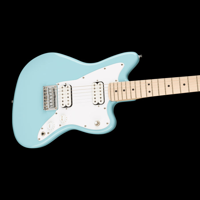 Squier Mini Jazzmaster HH Daphne Blue Electric Guitar Contour Body Right