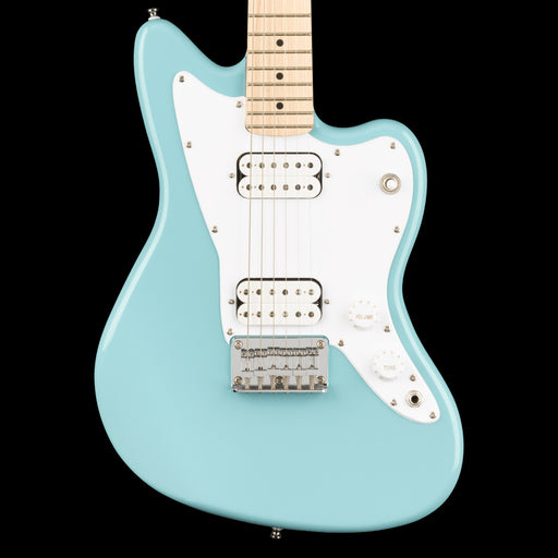 Squier Mini Jazzmaster HH Daphne Blue Electric Guitar Front Crop