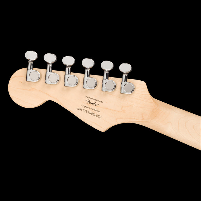 Squier Mini Jazzmaster HH Daphne Blue Electric Guitar Headstock Back 