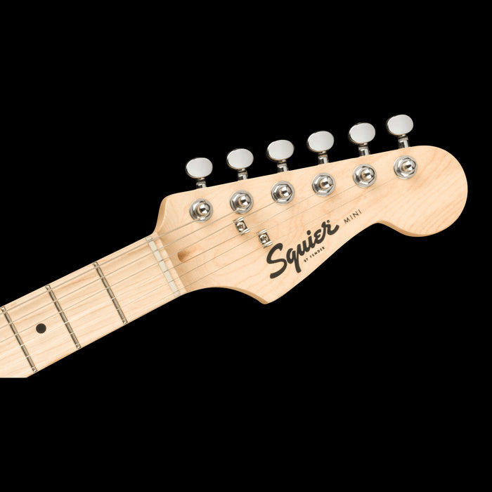 Squier Mini Jazzmaster HH Maple Fingerboard Surf Green Electric Guitar Headstock