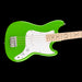 Squier FSR Sonic Bronco Bass Maple Fingerboard White Pickguard Lime Green Contour Body Right