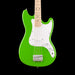 Squier FSR Sonic Bronco Bass Maple Fingerboard White Pickguard Lime Green Front Crop
