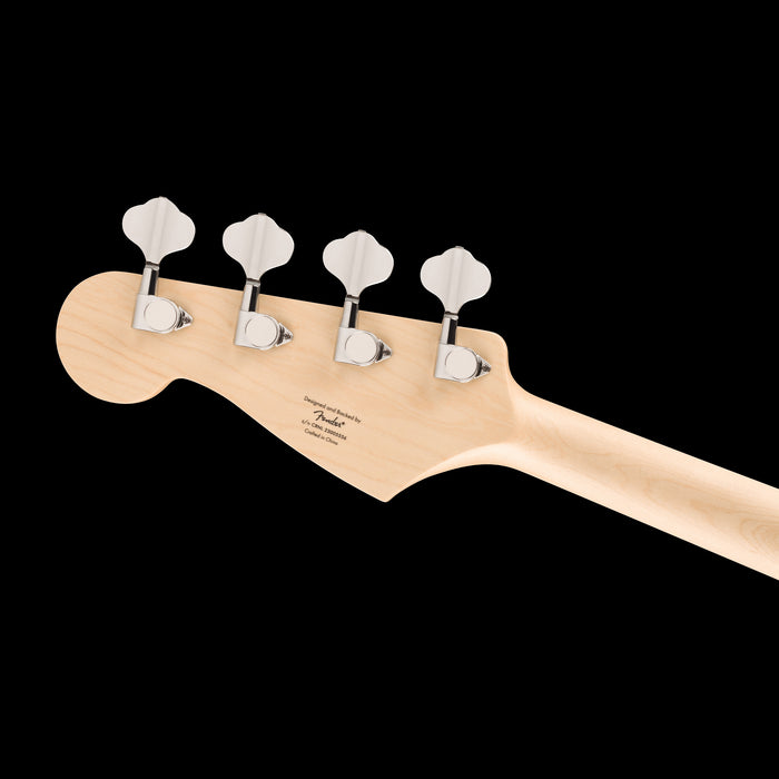 Squier FSR Sonic Bronco Bass Maple Fingerboard White Pickguard Lime Green Headstock Back 