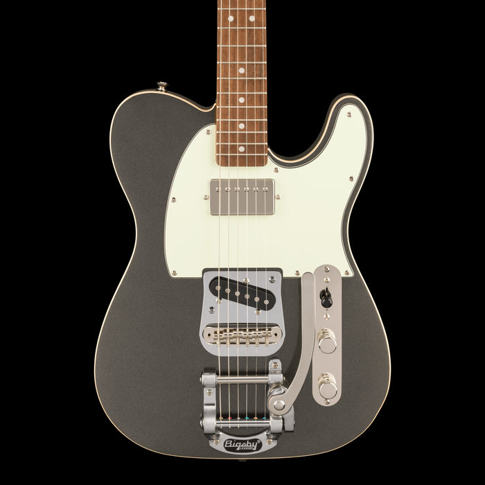 Squier Limited Edition Classic Vibe Custom Telecaster with Bigsby Charcoal Frost Metallic Front Crop