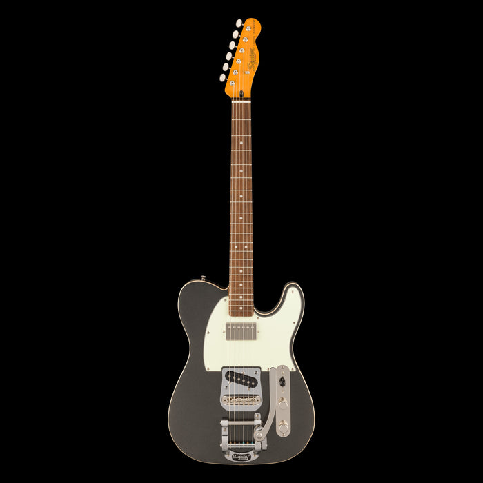 Squier Limited Edition Classic Vibe Custom Telecaster with Bigsby Charcoal Frost Metallic Front 