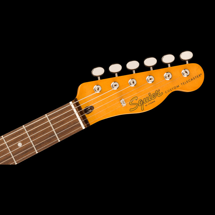 Squier Limited Edition Classic Vibe Custom Telecaster with Bigsby Charcoal Frost Metallic Headstock Front 