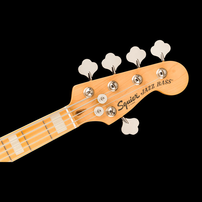 Squier Classic Vibe Active '70s Jazz Bass V Ocean Turquoise Headstock 