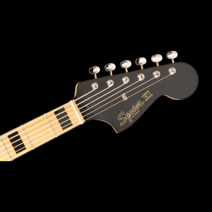 Squier FSR Limited Edition Classic Vibe Bass VI Black Bass with Matching Headstock Headstock 