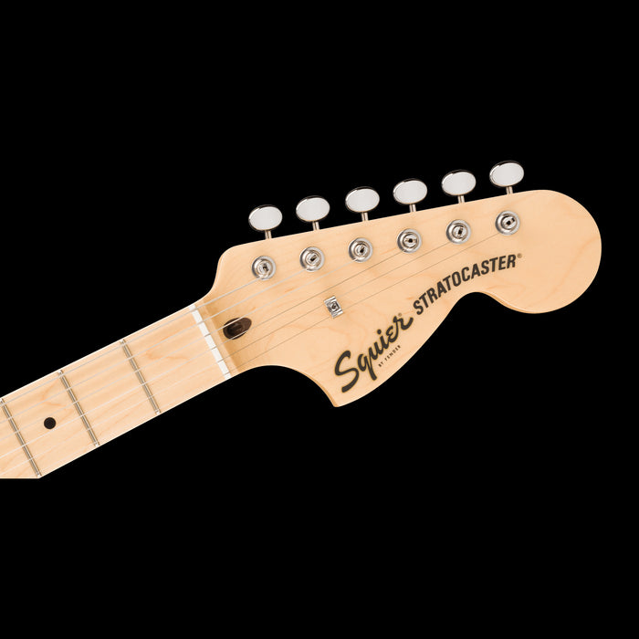 Squier Paranormal Stratocaster Deluxe Lake Placid Blue Headstock 