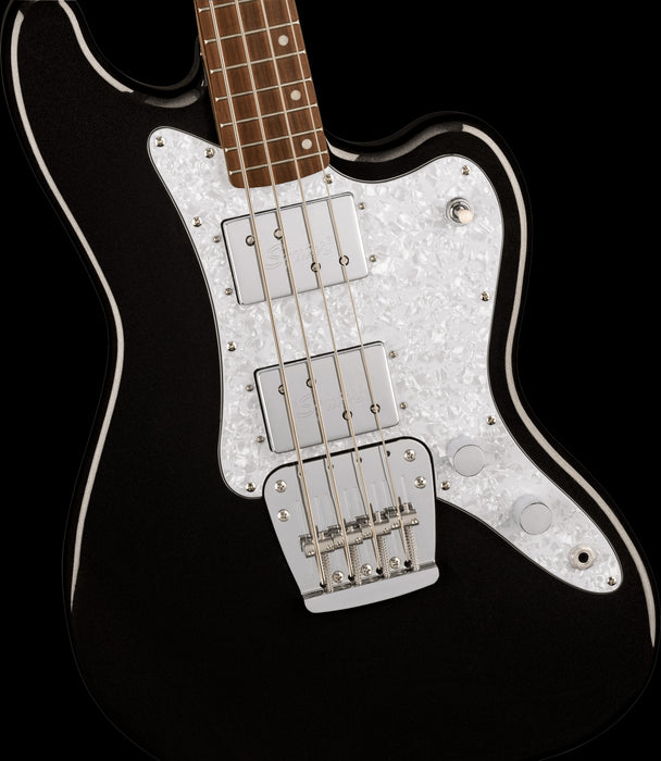 Squier Paranormal Rascal Bass HH Laurel Fingerboard White Pearloid Pickguard Metallic Black