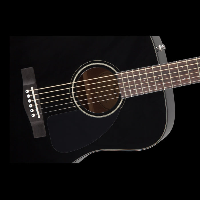 Fender CD-60 Dreadnought V3 w/Case Walnut Fingerboard Black Front Body Detail
