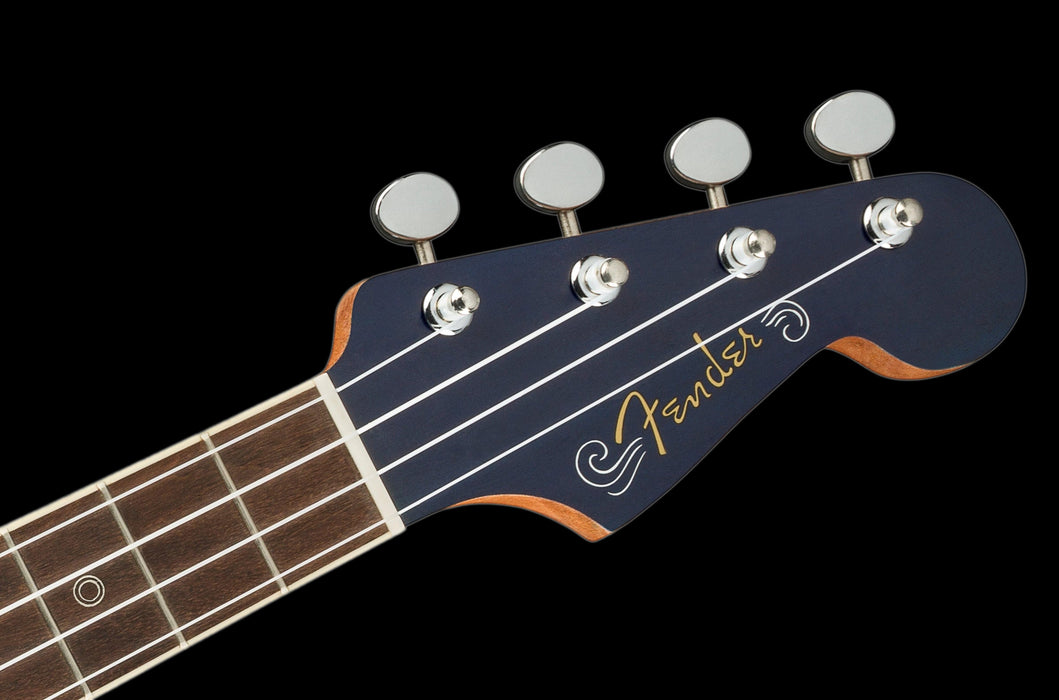 Fender Dhani Harrison Ukulele Sapphire Blue Front Headstock