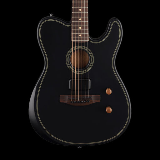 Fender Acoustasonic Standard Telecaster Black Front Crop