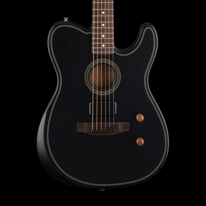 Fender Acoustasonic Standard Telecaster Black Front Crop