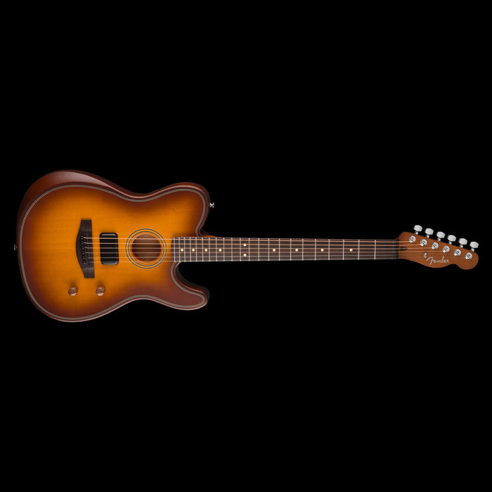 Fender Acoustasonic Standard Telecaster Honey Burst Acoustic Electric Guitar Front Angle